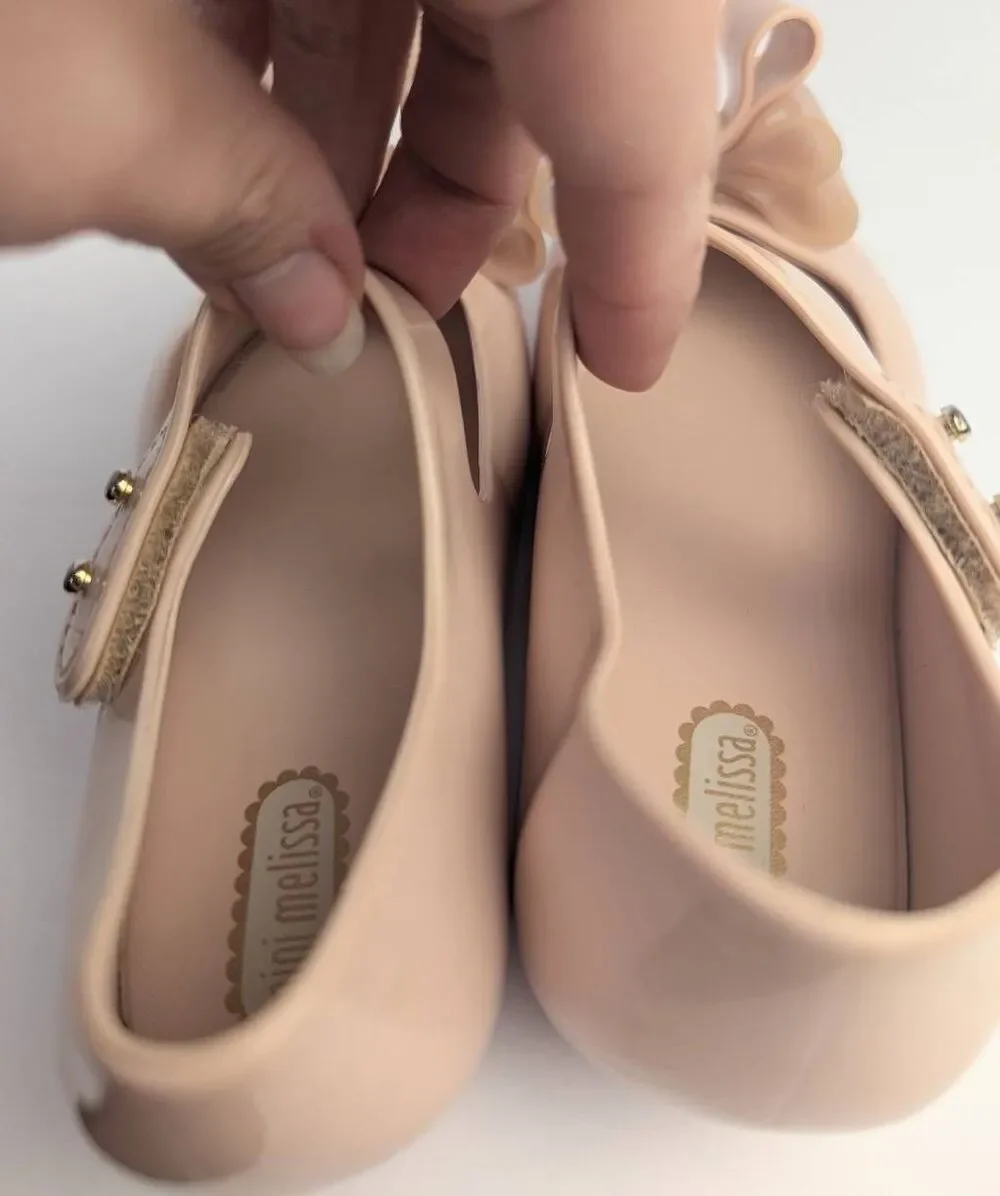 Mini Melissa ultragirl bow blush pink Mary Jane jellies  toddler girls 9